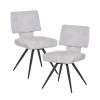 Lot de 2 chaises en velours blanc écru pieds en métal noir