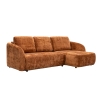 Canapé d'angle convertible avec coffre en tissu orange - Angle droit