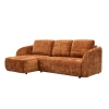 Canapé d'angle convertible avec coffre en tissu orange - Angle gauche