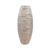 Vase totem en résine blanc et doré H60 cm