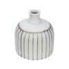 Vase en polyrésine blanc et doré H19 cm