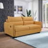 Canapé convertible 3 places en tissu jaune