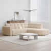 Canapé d'angle en tissu beige - Angle droit