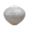 Vase boule en polyrésine blanc et argent H22 cm
