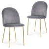 Lot de 2 chaises en velours gris design