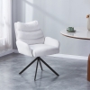 Chaise pivotante en tissu beige pieds en métal noir