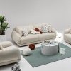 Canapé 3 places design effet peau de mouton beige