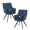 Lot de 2 chaises en velours bleu pieds en métal noir