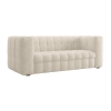 Canapé 3 places convertible rapido en tissu matelassé beige matelas 14 cm