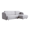 Canapé d'angle convertible avec coffre en tissu gris - Angle droit