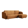 Canapé d'angle convertible avec coffre en tissu orange - Angle droit