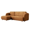 Canapé d'angle convertible avec coffre en tissu orange - Angle gauche