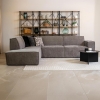 Canapé d'angle en tissu gris- Angle gauche