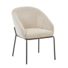 Chaise en tissu beige pieds en métal noir