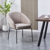 Chaise en tissu taupe pieds en métal noir