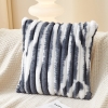 Coussin carré en tissu côtelé gris et blanc 43x43 cm