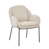 Chaise en tissu beige pieds en métal noir