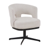 Chaise pivotante en tissu beige pieds en métal noir