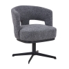 Chaise pivotante en tissu gris anthracite pieds en métal noir