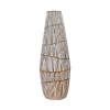 Vase XL en polyrésine bois et blanc H47 cm