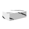 Table basse rectangulaire marbre d'ingénierie blanc et noir