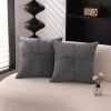 Coussin carré en tissu côtelé gris 45x45 cm