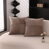 Coussin carré en tissu côtelé marron 45x45 cm
