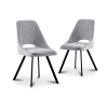 Lot de 2 chaises effet peau de mouton gris clair