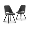 Lot de 2 chaises effet peau de mouton gris foncé