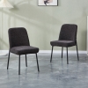 Lot de 2 chaises en tissu gris foncé pieds en métal noir