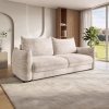 Canapé convertible avec coffre 3 places en velours chiné beige