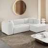 Canapé d'angle tissu bouclette beige - Angle droit