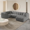 Canapé panoramique tissu bouclette gris - Angle droit