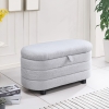 Banquette coffre en tissu effet peau de mouton gris
