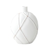 Vase ovale en polyrésine blanc H25 cm