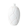 Vase ovale en polyrésine blanc H38 cm