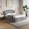 Lit coffre 140x190 cm en velours gris