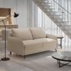 Canapé 3 places convertible rapido en tissu taupe matelas 14 cm