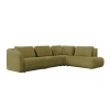 Canapé d'angle en tissu vert olive - Angle droit