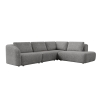 Canapé d'angle modulable en tissu gris - Angle droit