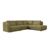 Canapé d'angle modulable en tissu vert olive - Angle droit