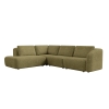 Canapé d'angle modulable en tissu vert olive - Angle gauche