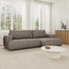 Canapé d'angle convertible en tissu marron - Angle droit