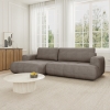 Canapé d'angle convertible en tissu marron - Angle gauche