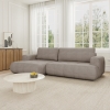 Canapé d'angle convertible en tissu taupe - Angle gauche