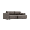 Canapé d'angle convertible réversible avec coffre en tissu gris