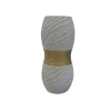 Vase en céramique blanc et doré H24 cm