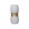 Vase en céramique blanc et doré H24 cm