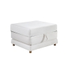 Banquette carrée convertible en tissu blanc écru