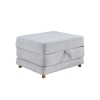 Banquette carrée convertible en tissu gris clair